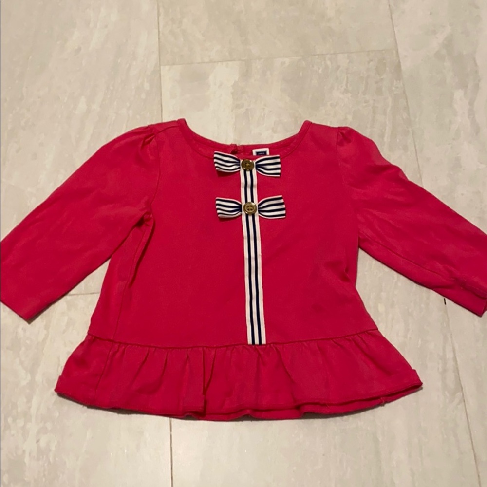 Three-quarter sleeve peplum top